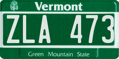 VT license plate ZLA473