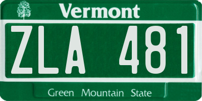 VT license plate ZLA481