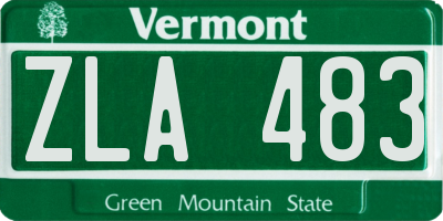 VT license plate ZLA483