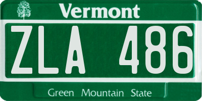 VT license plate ZLA486