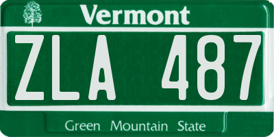 VT license plate ZLA487