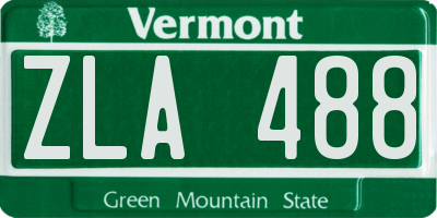 VT license plate ZLA488