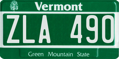 VT license plate ZLA490