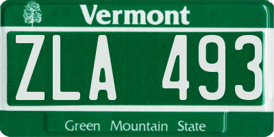 VT license plate ZLA493
