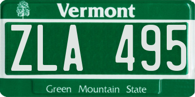 VT license plate ZLA495
