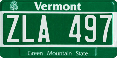 VT license plate ZLA497