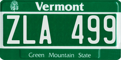 VT license plate ZLA499