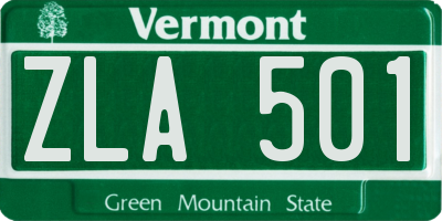 VT license plate ZLA501