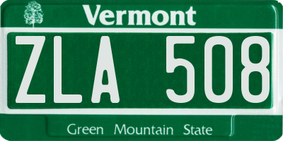 VT license plate ZLA508