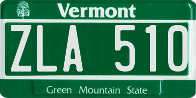 VT license plate ZLA510