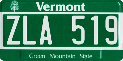 VT license plate ZLA519