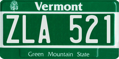 VT license plate ZLA521