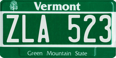 VT license plate ZLA523