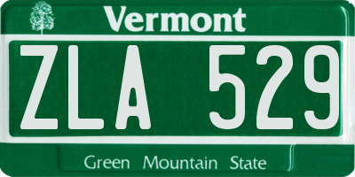 VT license plate ZLA529