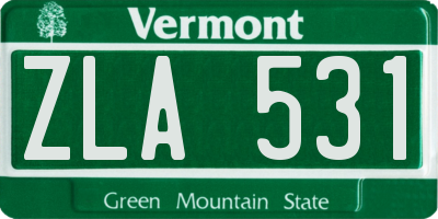 VT license plate ZLA531