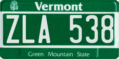 VT license plate ZLA538