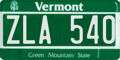 VT license plate ZLA540