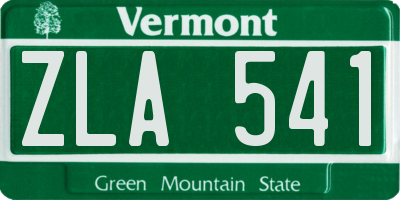 VT license plate ZLA541
