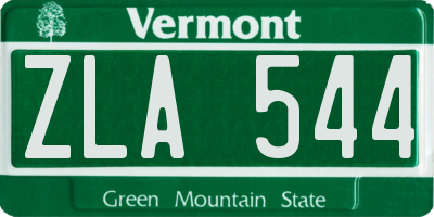 VT license plate ZLA544