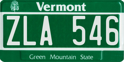 VT license plate ZLA546