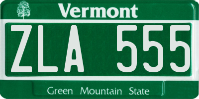 VT license plate ZLA555