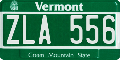 VT license plate ZLA556