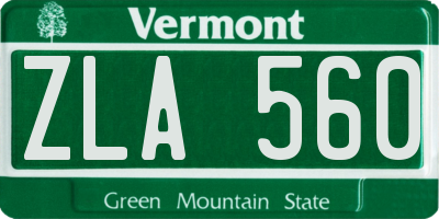VT license plate ZLA560