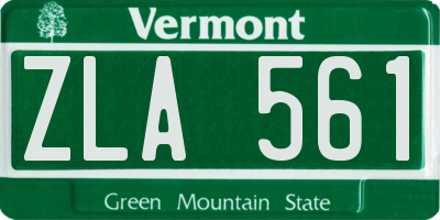 VT license plate ZLA561