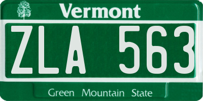 VT license plate ZLA563