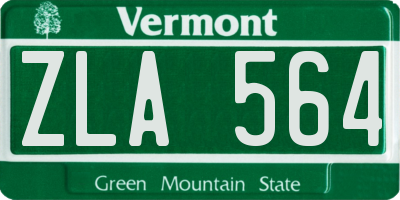 VT license plate ZLA564