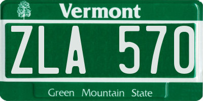 VT license plate ZLA570