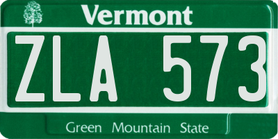 VT license plate ZLA573