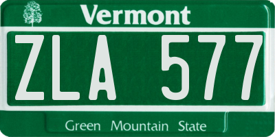 VT license plate ZLA577
