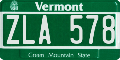 VT license plate ZLA578