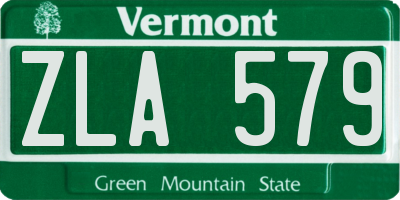 VT license plate ZLA579