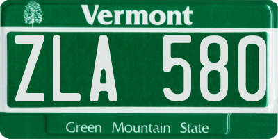 VT license plate ZLA580