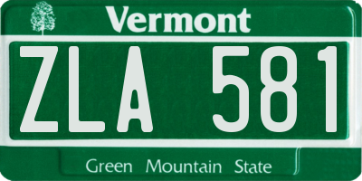 VT license plate ZLA581