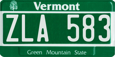 VT license plate ZLA583