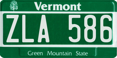 VT license plate ZLA586