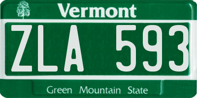 VT license plate ZLA593