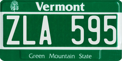 VT license plate ZLA595