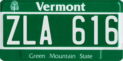 VT license plate ZLA616