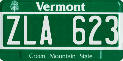 VT license plate ZLA623