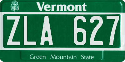 VT license plate ZLA627