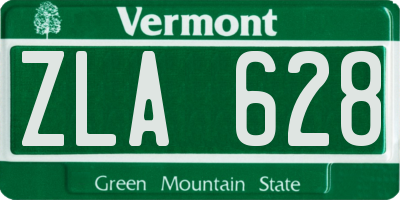 VT license plate ZLA628
