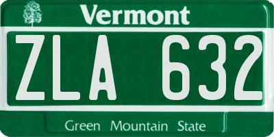 VT license plate ZLA632