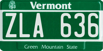 VT license plate ZLA636