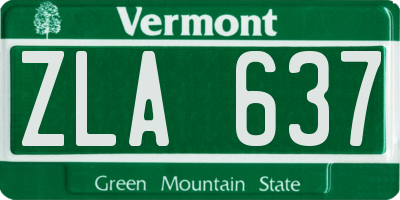 VT license plate ZLA637