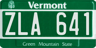 VT license plate ZLA641