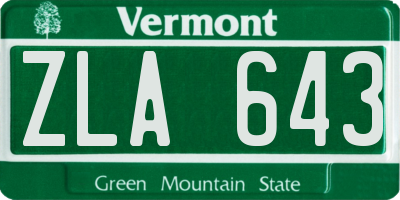 VT license plate ZLA643